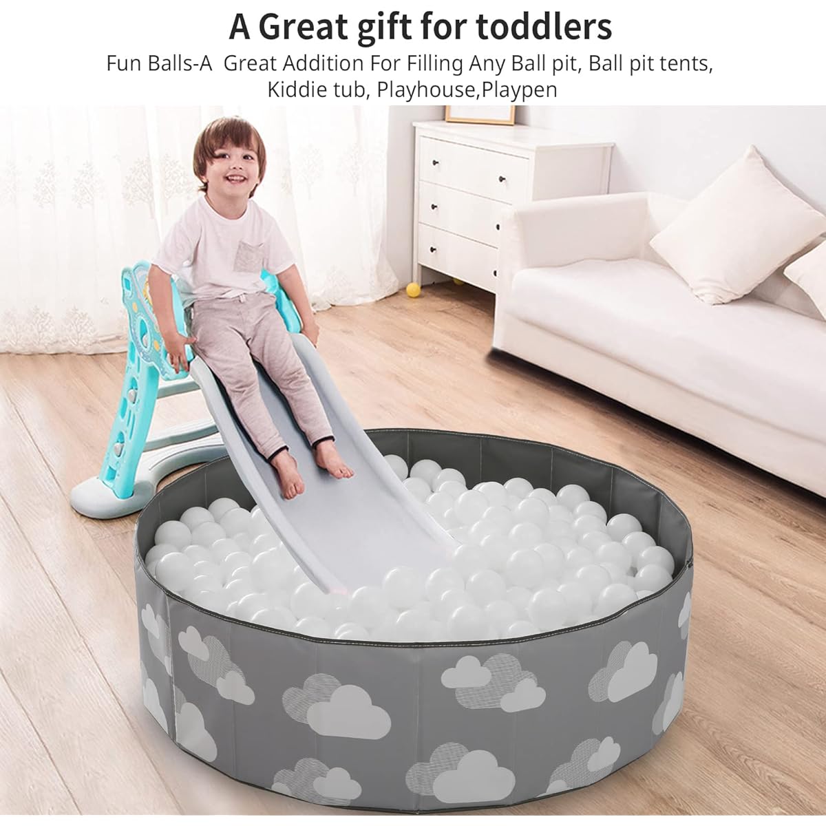 Heopeis Ball Pit Ball - 2.7 Inch Plastic Ball Play Ball BPA Free Phthalate Free Non-Toxic Play Ball Kids Ball Pit Party Birthday Ball Pool Tent