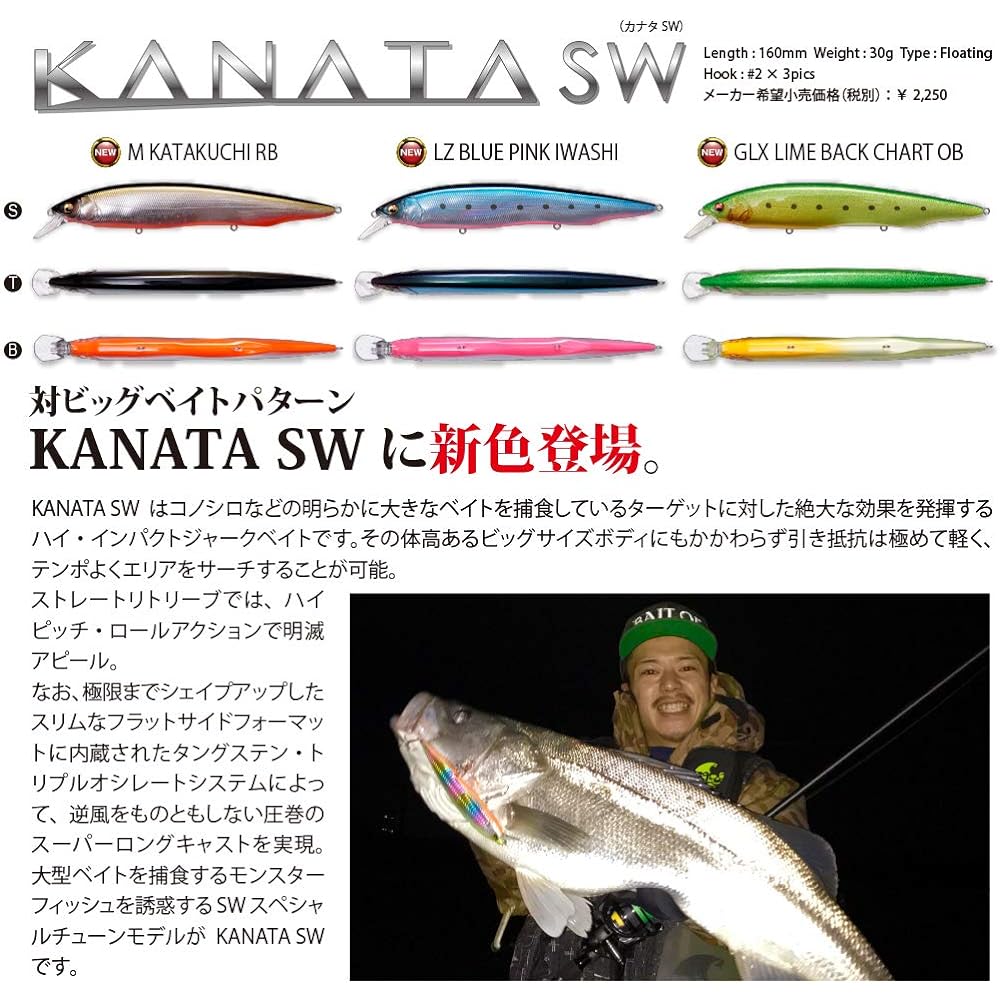 Megabass Lure KANATA Ayu SW (Kanata Ayu SW) LZ Blue Pink Sardine