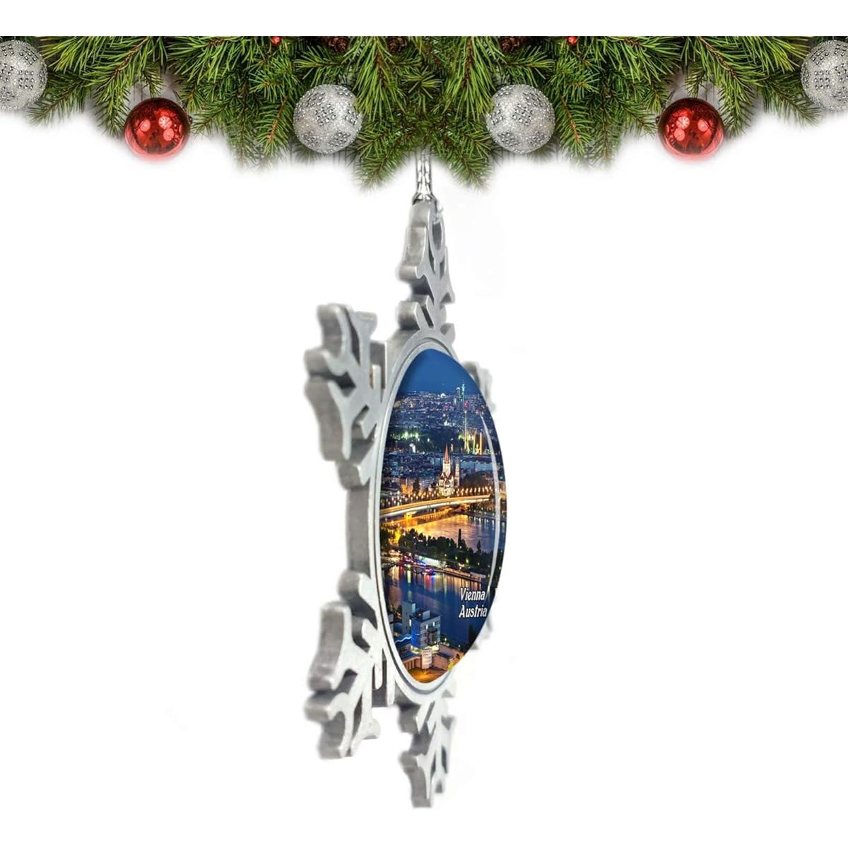 Umsufa Austria Vienna Nights Christmas Ornament Tree Decoration Crystal Metal Souvenir Gift