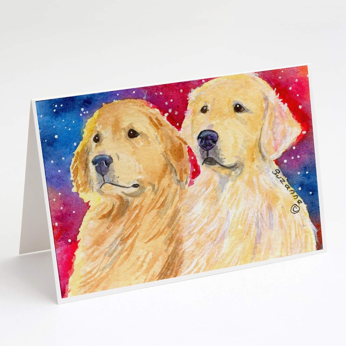Caroline's Treasures SS8754GCA7P Golden Retriever Greeting Cards and Envelopes Pack of 8 Blank Cards with Envelopes Whimsical A7 Blank Greeting Cards