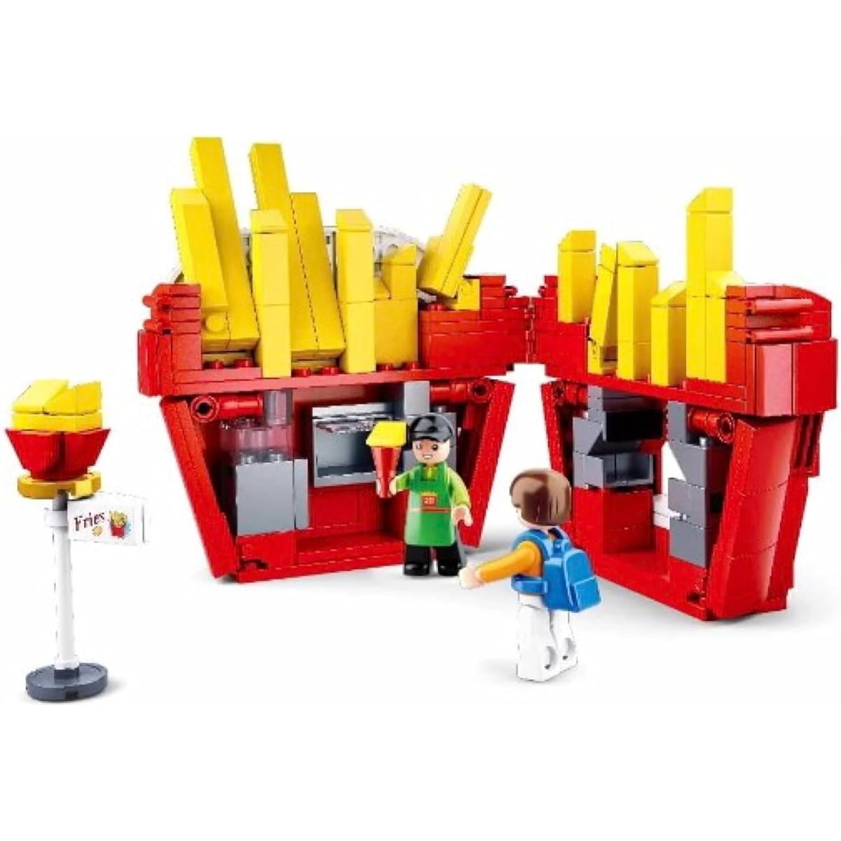 General Jim's Mini Building Blocks Amusement Park French Fries Stand Building Blocks 463 Piece Toy Block Set with Accessories for Teens and Adults
