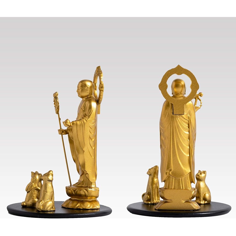Buddha Statue Pet Jizo Bodhisattva 7.5cm (Gold) _ "Animal Protection/Pet Memorial Service" Takaoka Copperware (P Jizo/S)