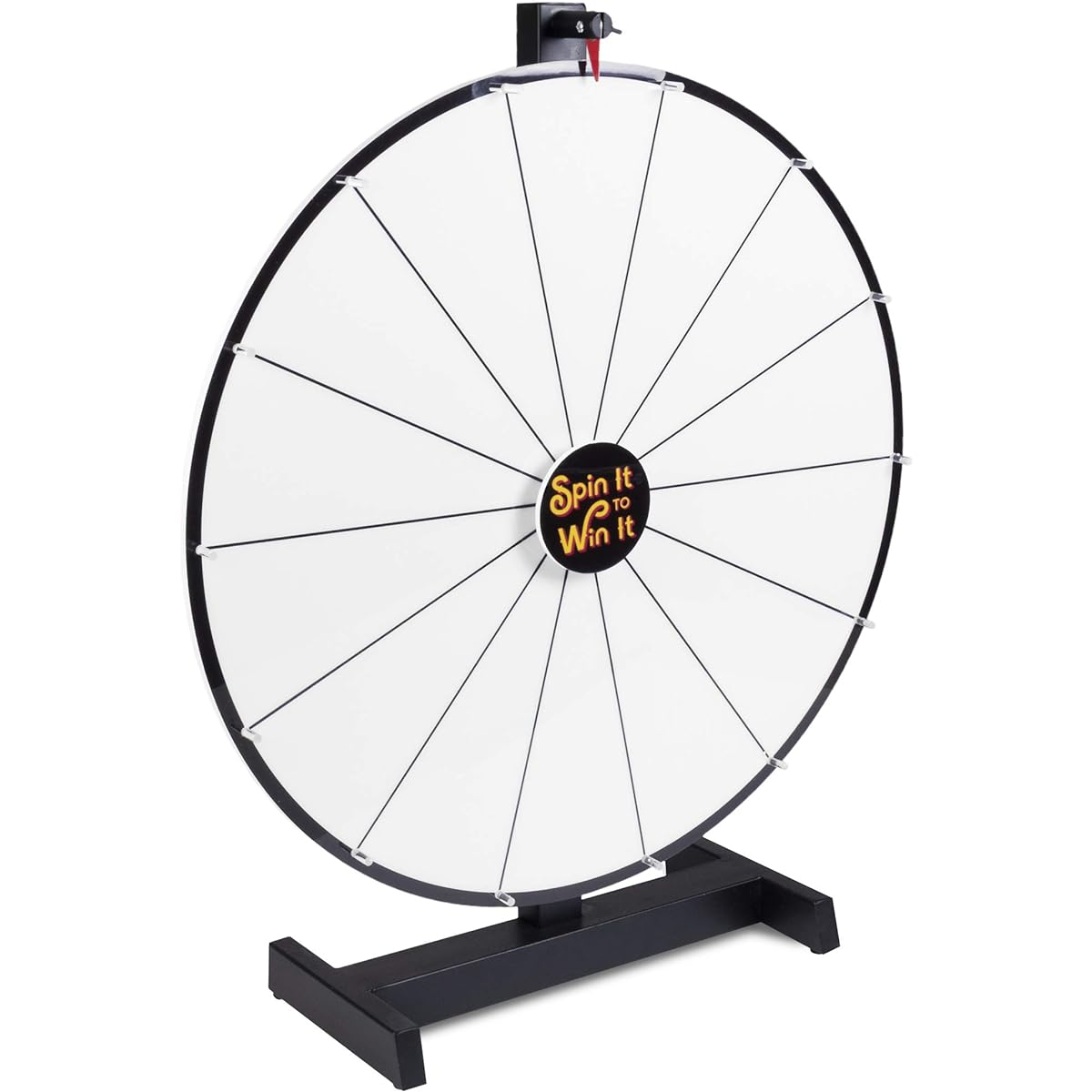 Spin it to Win It Jumbo Prize Wheel 24" | 14 Blank Whiteboard Slots, Customizable Whiteboard Buttons, Adjustable Spin Speed | Tabletop Prize Wheel for Trade Shows, Office Games, and Parties