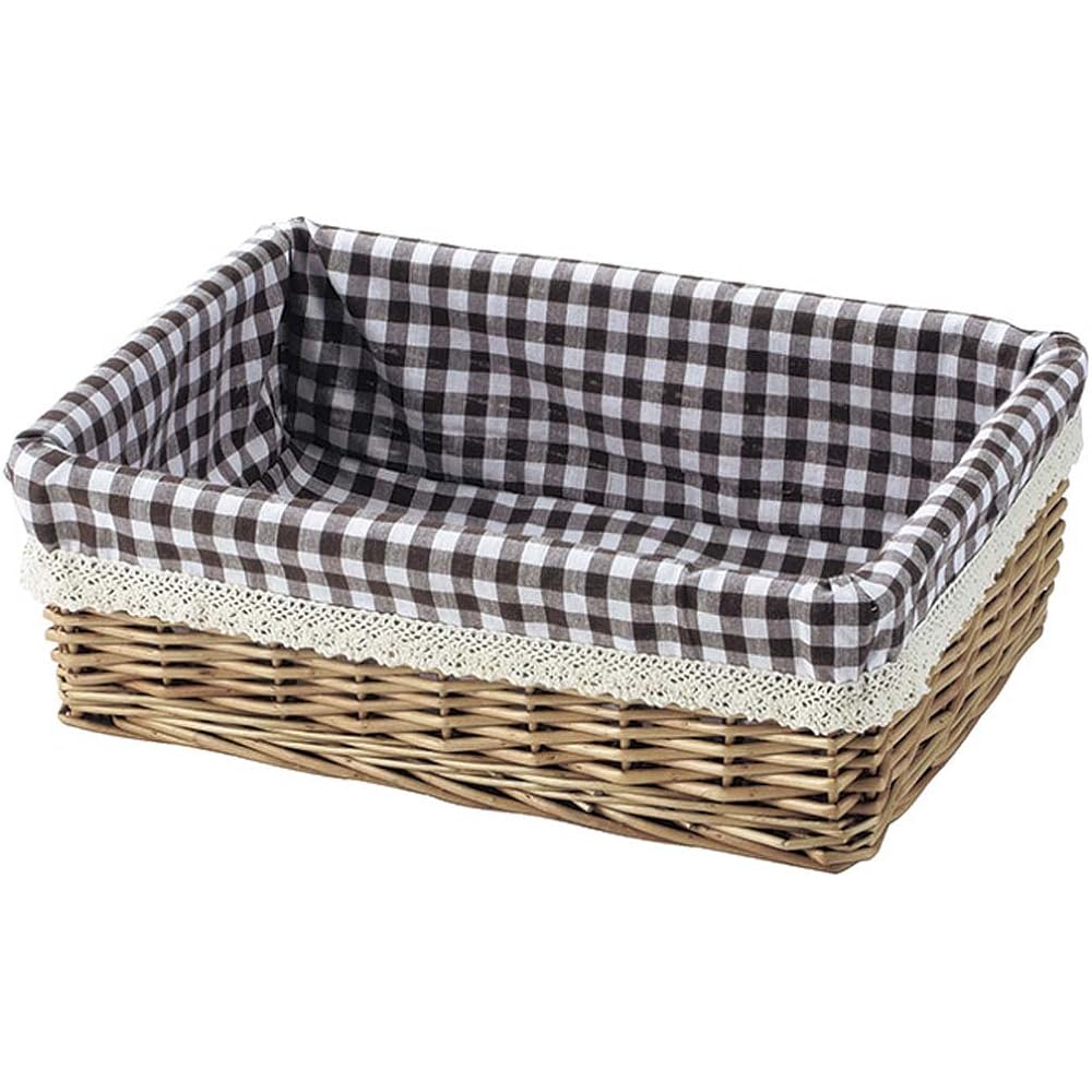 Yamashita Craft Storage Basket with Cloth Inside the Willow Full Blue
