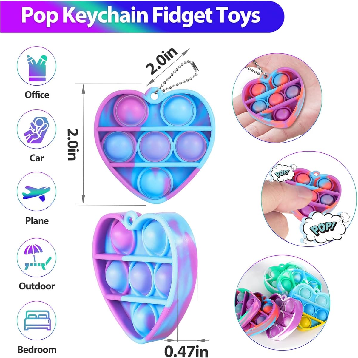 Pop Fidget Toys Its Party Favors for Kids 4-8 8-12, 30 PCS Mini Pop Keychain It Fidget Toy Pack Fidgets for Kids Sensory Toys Bulk Classroom Prizes for Kids Party Favors Birthday Goodie Bag Stuffers