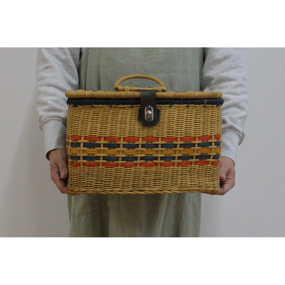 Fujiei Rattan Sewing Box 3 Lines Natural