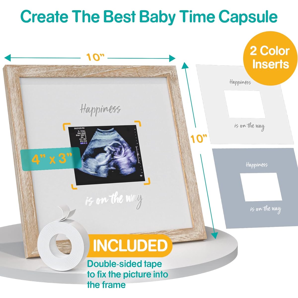 1Dino Baby Sonogram Commemorative Photo Frame Farmhouse