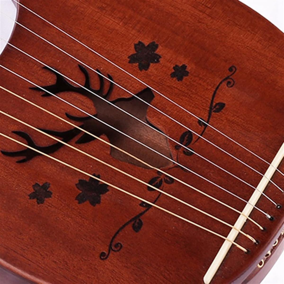 WowZza Lyra Harp 7 String Lyra Harp Solid Wood Metal Strings Stringed Instrument