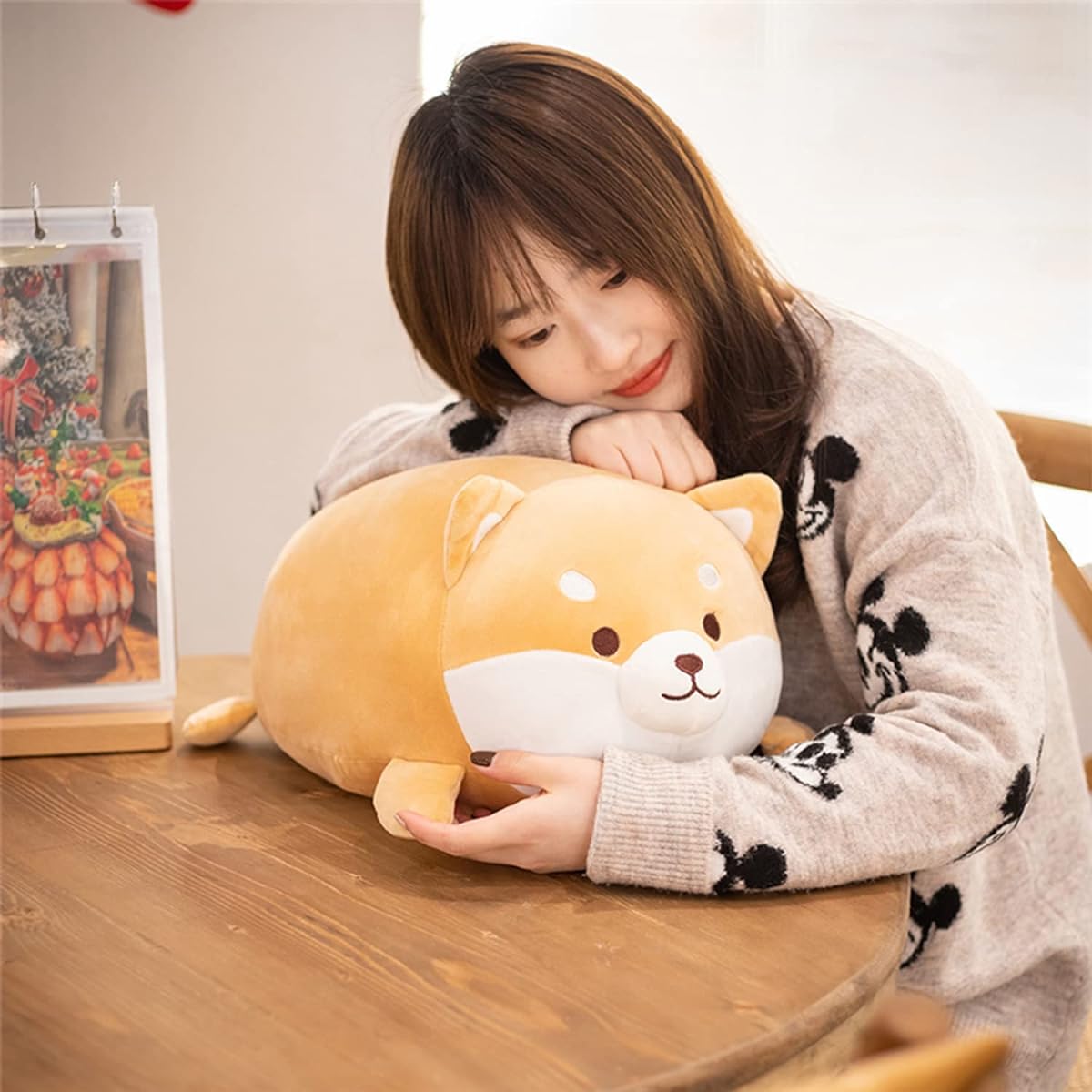 Cute Soft Shiba Inu Stuffed Animals Shiba Inu Dog Plush Toy Shiba Inu Stuffed Animal Throw Pillow Shiba Inu Dog Cuddle Shiba Inu Doll Pillow Gift for Kids Lover (12 inch)