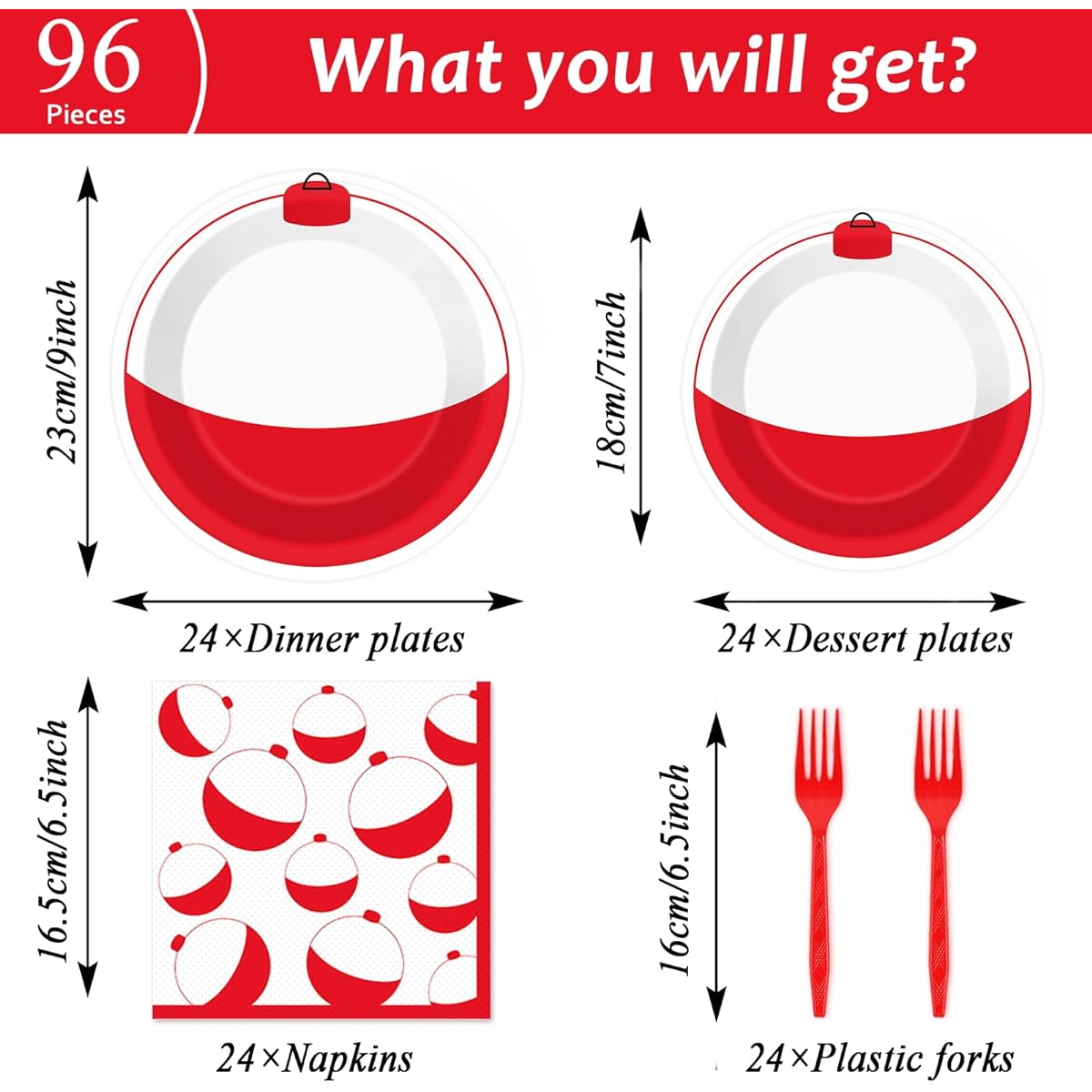 Gone Fishing Party Plates Napkins 96 Pieces Fishing Table Decoration Supplies Fishing Birthday Dessert Plates Forks for 24 People Fishing Disposable Party Favors