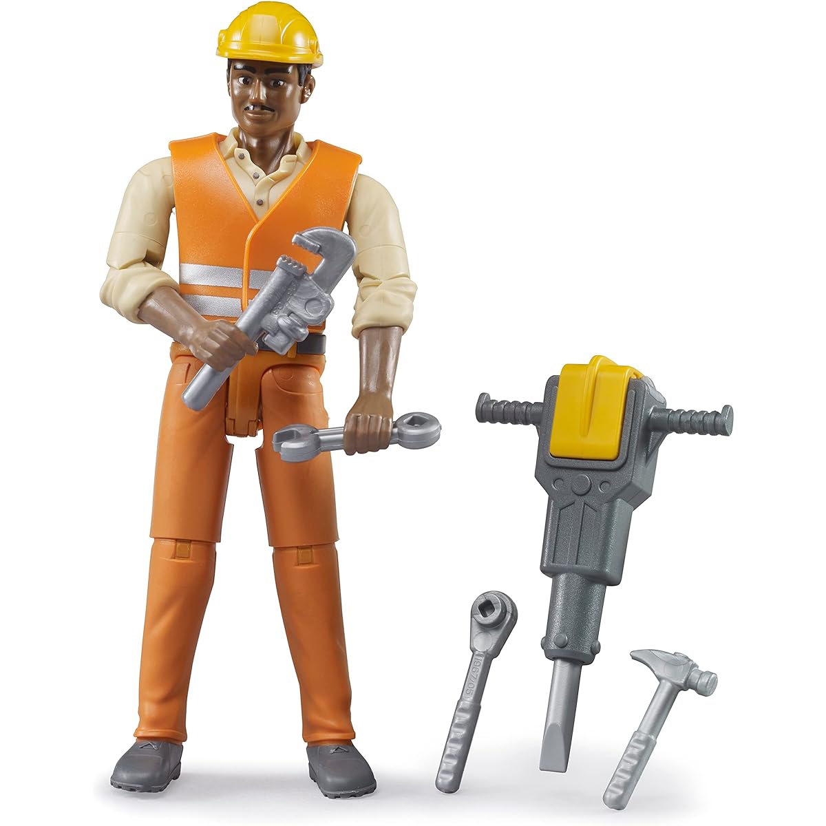 Bruder 60021 bworld Construction Worker Medium Skin with Accessories