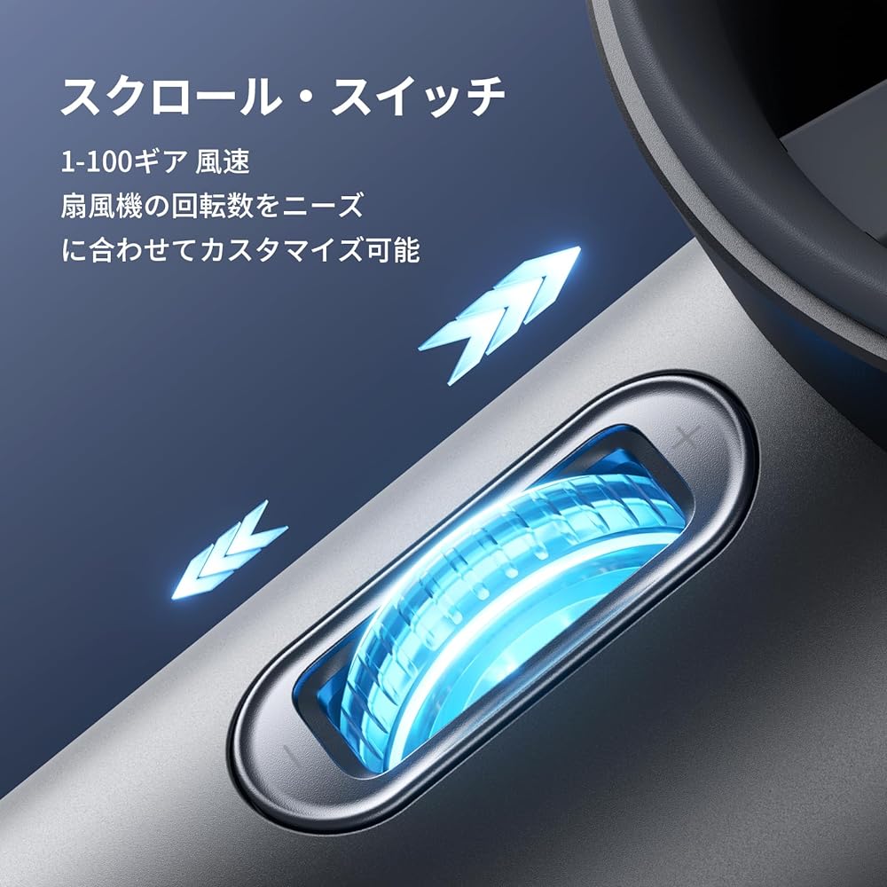 JISULIFE Handheld Fan, Turbo Fan, Rechargeable, 5000 mAh High Capacity Battery, 1-100 Speed Adjustable, LED Digital Display, Portable Small Fan, Metal Body, Great for Travel, Camping, Outdoor Use,