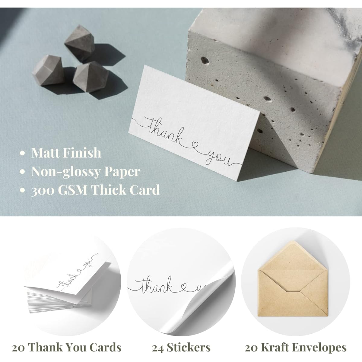 Thank You Cards | Bulk Greeting Cards | Pack of 20