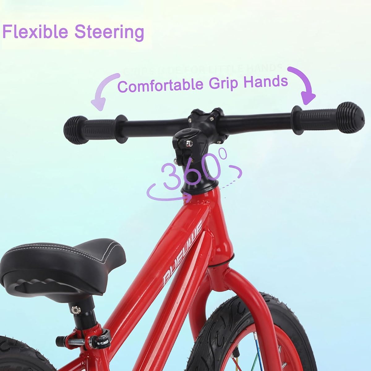 GASLIKE Balance Bike 16 Inch 4 Years Old 5 Years Old 6 Years Old 7 Years Old Boys Girls No Pedal Sports Training Bicycle Adjustable Seat Pneumatic Tires Easy Assembly