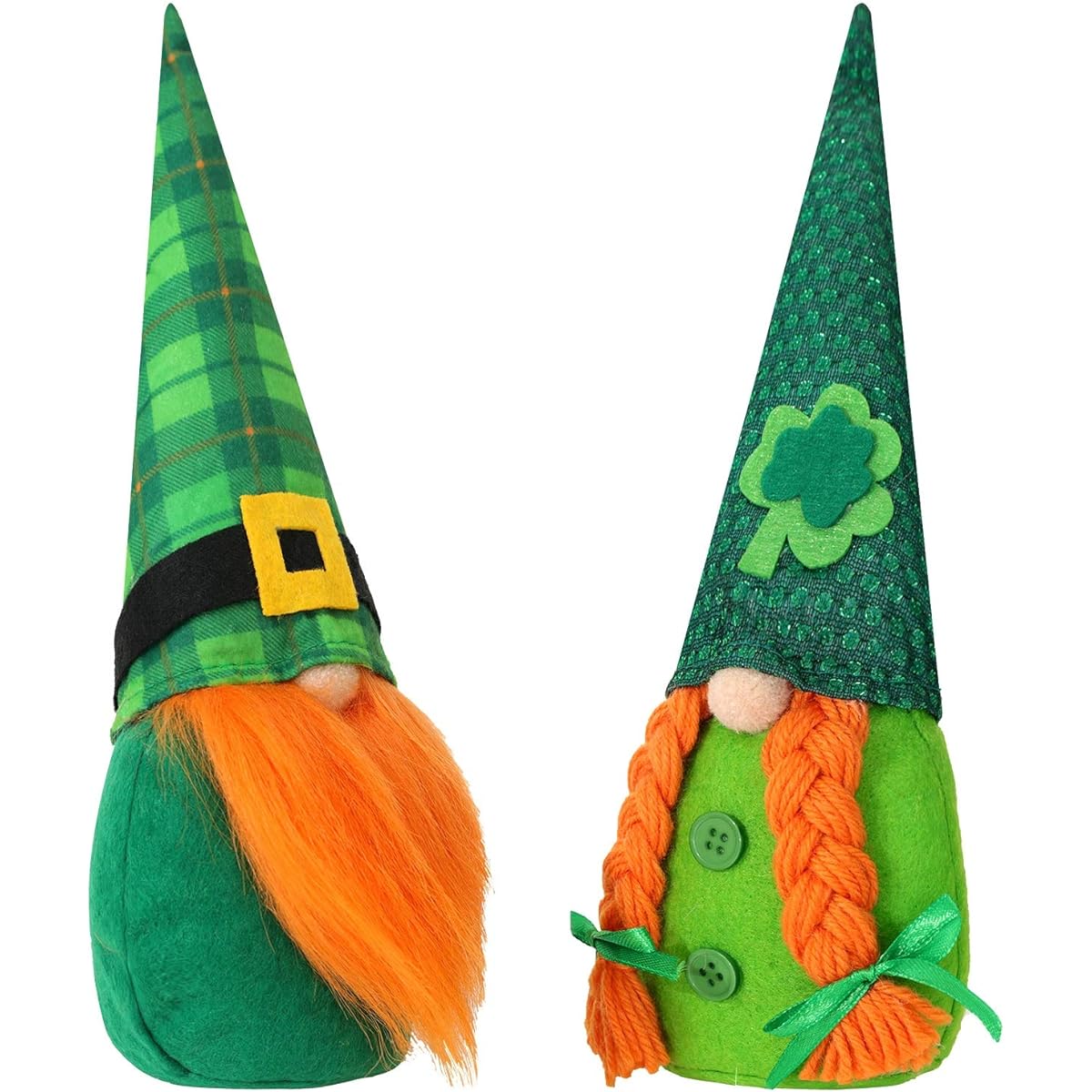 Sawowkuya St. Patrick's Day Irish Gnome 2 Pack St. Patrick's Day Decoration Toy Ornament Gift Irish Leprechaun Varnished Clover Elf Scandinavian Folklore Spring Home Lucky Day Household Ornament