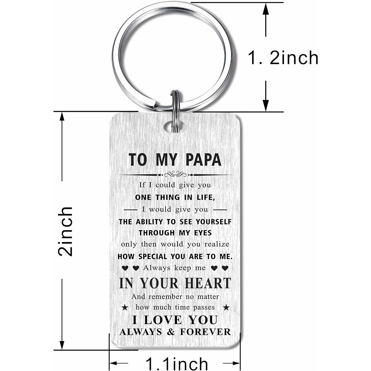 Gezxin Papa Keychain Gift - I Love Papa Christmas Christmas Gift from Grandchild- Happy Birthday Papa Ideas- Thank You Papa Valentine's Day Father's Day Easter Thanksgiving Present, Papa, 2*1.1Inch