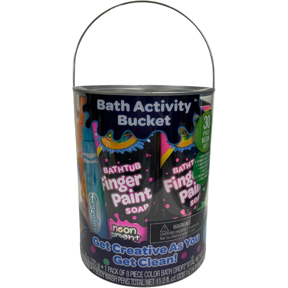 Crayola Neon 30 Piece Bath Activity Bucket Set