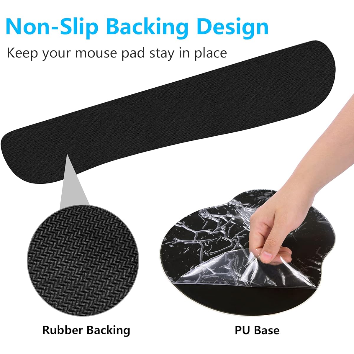 ITNRSIIET Gaming Mouse Pad with Wrist Support, Keyboard Wrist Support and Mouse Pad with Wrist Rest, Non-Slip PU Base, Gold Butterfly
