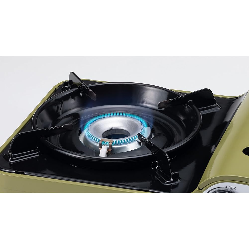 Tokai Cassette Stove Chukkaman Stove with Windshield TC-30SW Storage Soft Case Included Cylinder Sold Separately Disaster Prevention Outdoor Easy to Carry Olive Green