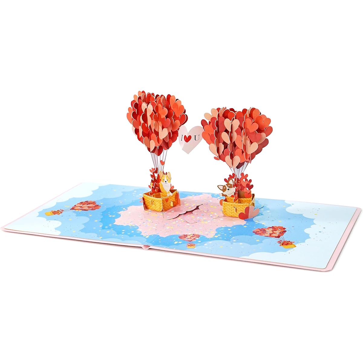CUTPOPUP Corgi Couple Valentine's Day Card Pop Up Anniversary Card 3D Pop Up Greeting Love Card (Corgi Couple Air Balloon) LO167US1515