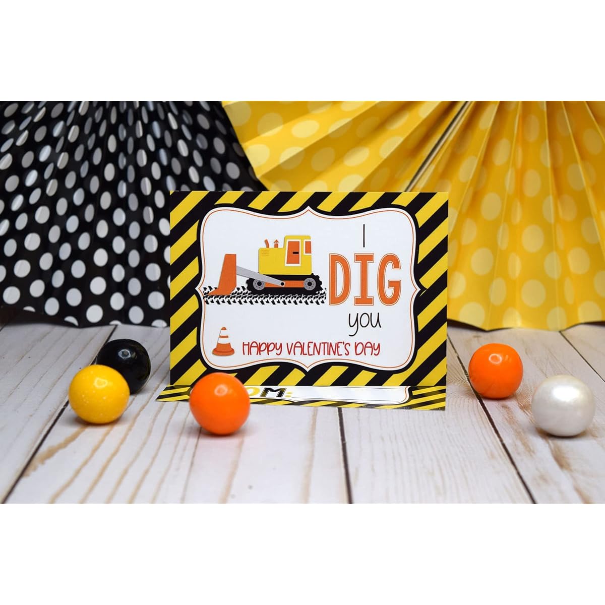 AmandaCreation I Dig You Construction Vehicle Theme Valentine's Day Cards - Gifts for Friends and Classmates - 30 3.5" x 5" Fill-in Cards (No Envelopes)