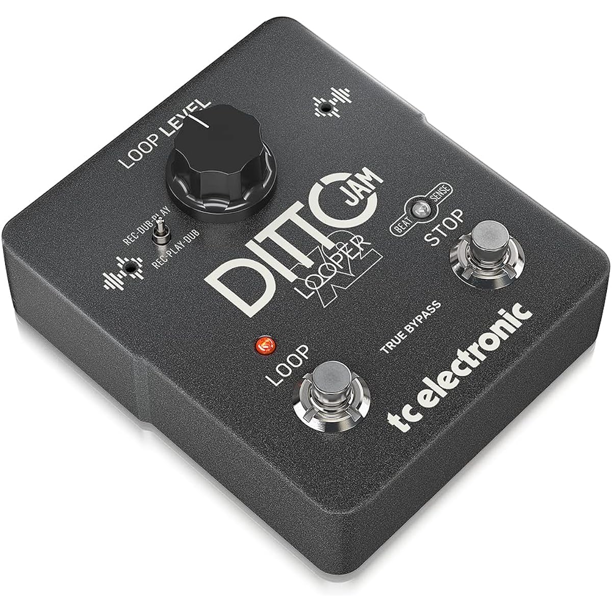 tc electronic Looper Pedal with Automatic Tempo Detection, Unlimited Overdubs, and Separate STOP Foot Switch, DITTO JAM X2 LOOPER, Gray