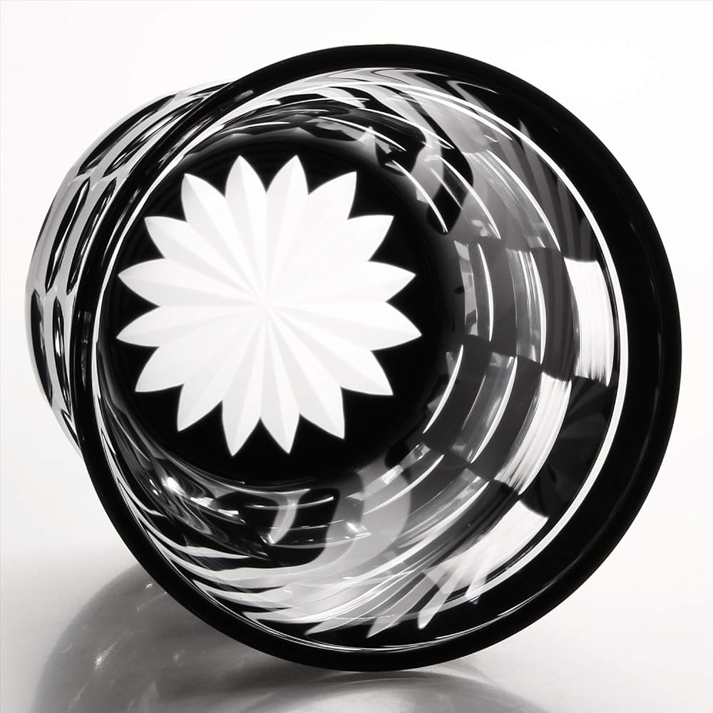 Edo Kiriko Kawai Sarazo Mini Old Glass Checkered Black 1755-33BK