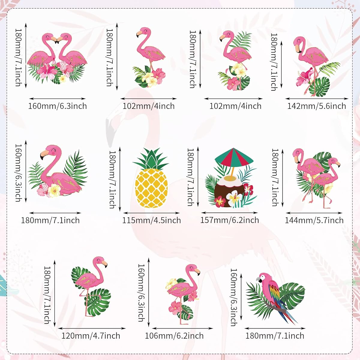 52pcs Flamingo Party Hanging Swirl Decorations Hawaii Luau Pink Flamingo Party Hanging Swirl Tropical Aloha Decorations Flamingo Birthday Party Supplies Decorations
