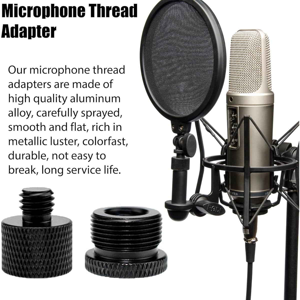 joaoxoko Microphone Stand Adapter 8 Pieces 3/8 to 5/8 Microphone Adapter for Camera Screw Monitor Microphone Stand 5/8 Female to 3/8 Male 5/8 Female to 1/4 Male 1/4 Female to 5/8 Male (A -black)