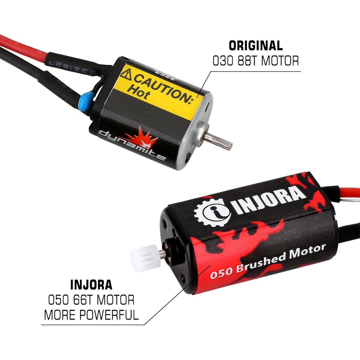 INJORA 050 66T Motor 2pcs Brushed Motor with Mount for Axial SCX24 Gladiator C10 Bronco JLU Deadbolt B17 Upgrade Parts RC Car Boat Model