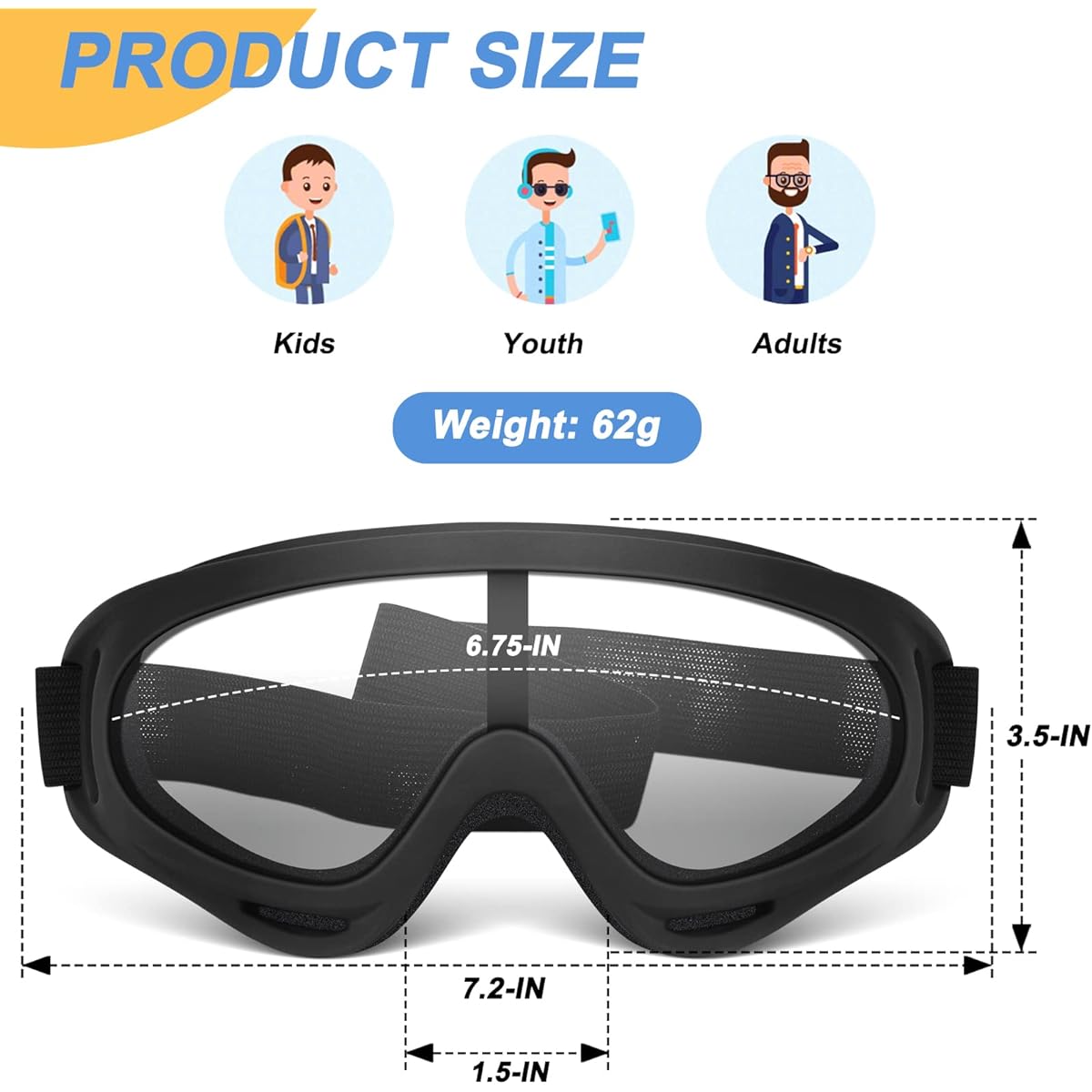 POKONBOY Protective Goggles Safety Glasses Eyewear Compatible with Nerf Guns Kids Teens Game Battle 4 Pack