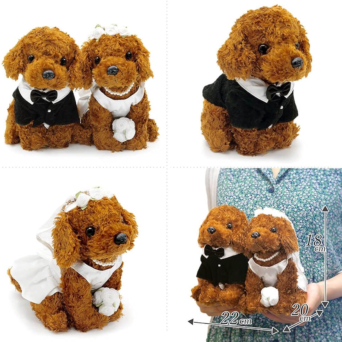 Telegram Shop Exmail Congratulatory Telegram Wedding Stuffed Toy Telegram "Premium Wedding Doll Toy Poodle" and "Paper Card Telegram" Set Celebration Gift Paper Card Mount: 201 "Median"