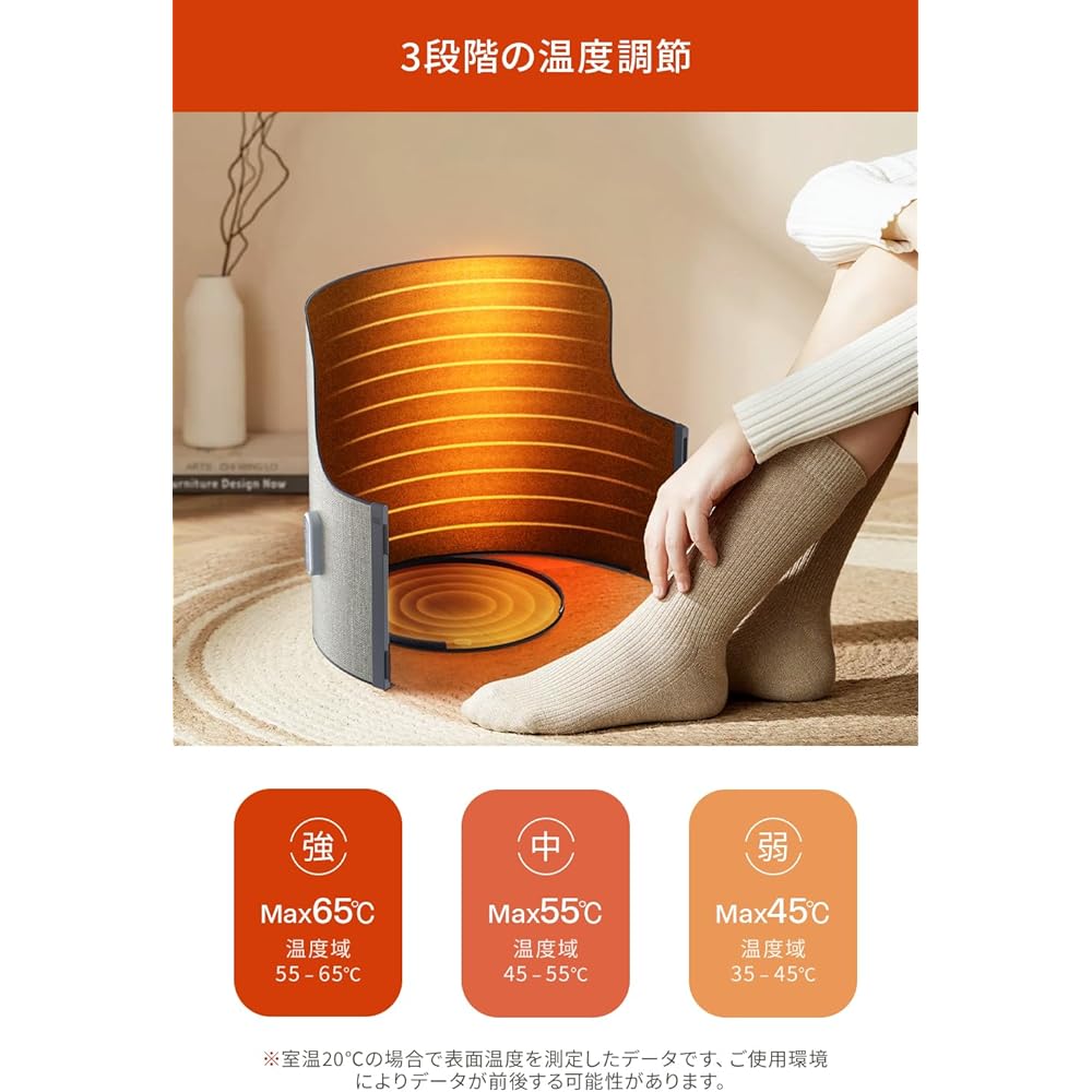 Panel Heater, Desk Heater, Round Type, Omnidirectional Heating, Far Infrared Desk Heater, Fast Heater, High Temperature, Under-Desk Heater, Silent, 3-Level Temperature Adjustment, 3/6/9 Hour Timer,