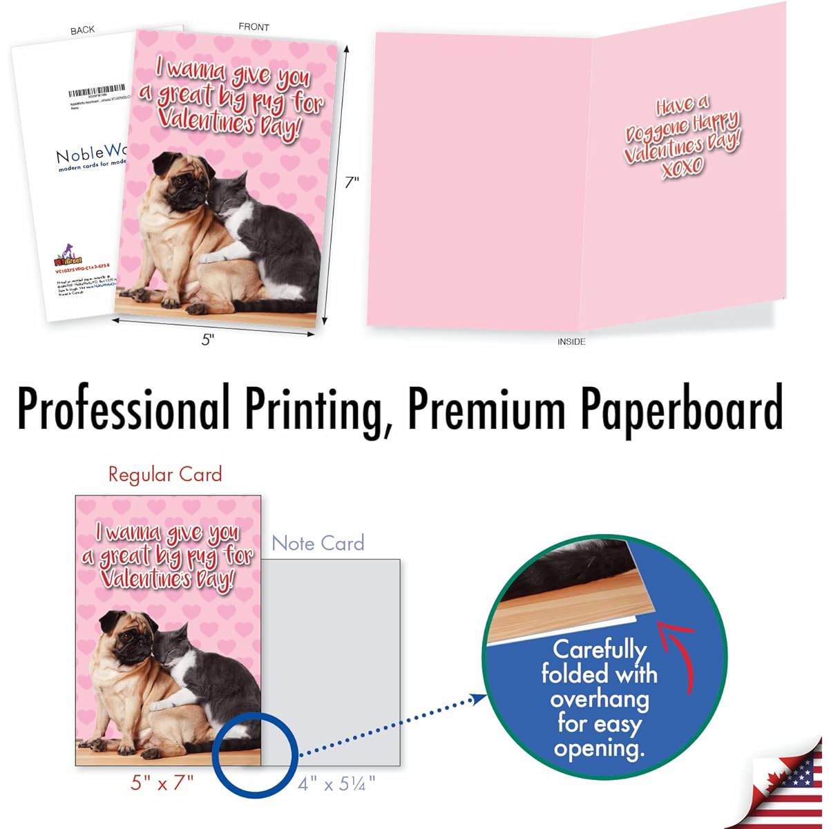 NobleWorks Humorous Valentine's Day Greeting Card with Envelope, Funny Loving Holiday for Men and Women, Variety Pack (3 Designs, 1 of Each) Sweet Romance VC10375VDG-C1x3