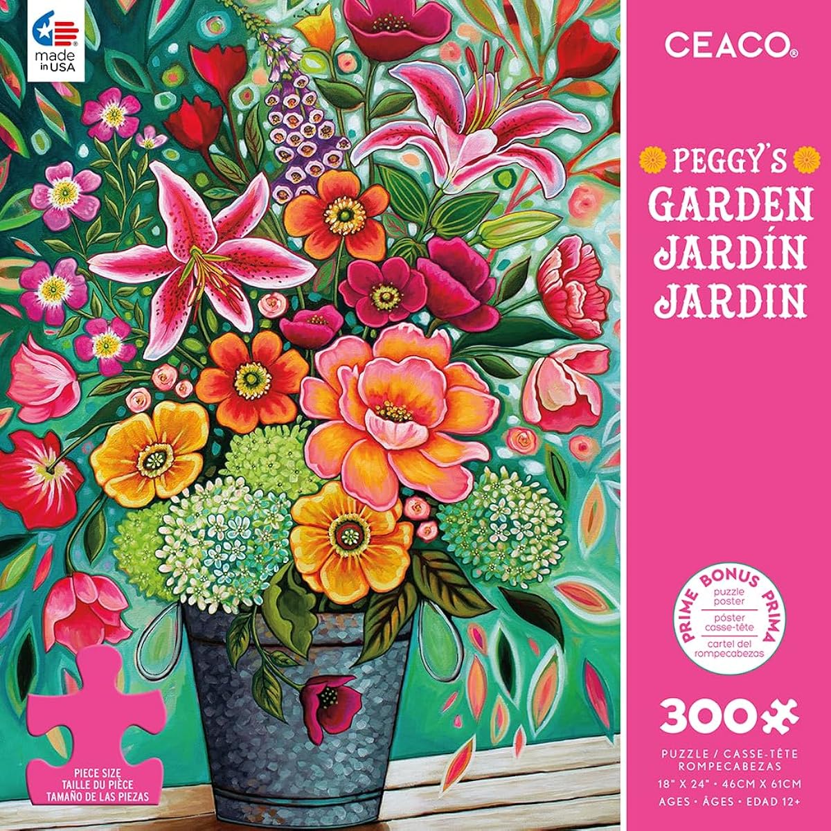 Ceaco - Peggy's Garden - Florenza - 300 Extra Large Piece Jigsaw Puzzles
