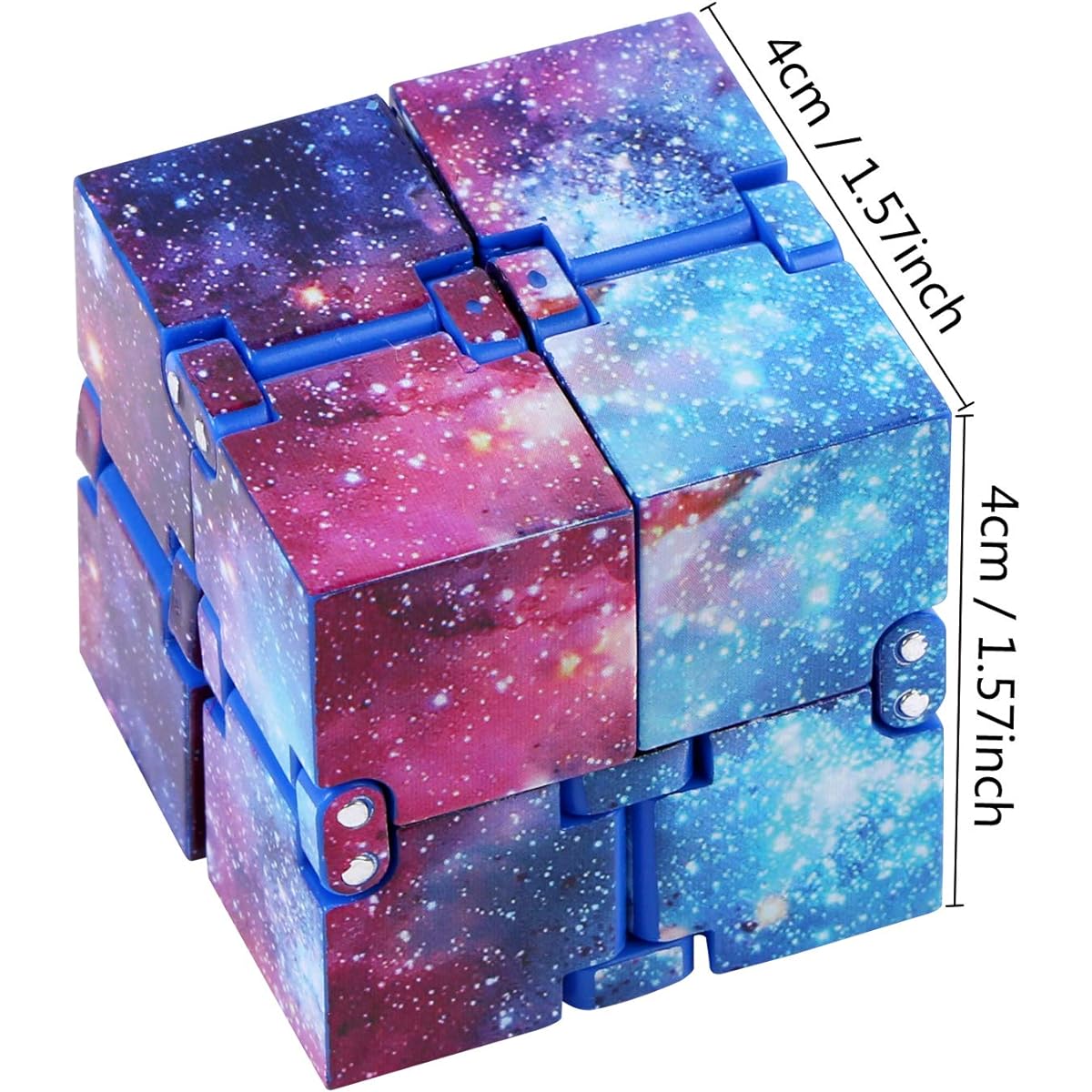 CABAX Infinity Fidget Cube for Kids and Adults, Stress and Anxiety Relief, Cool Hands, Mini Kill Time Toy, Infinity Cube ADHD (Galaxy Space)