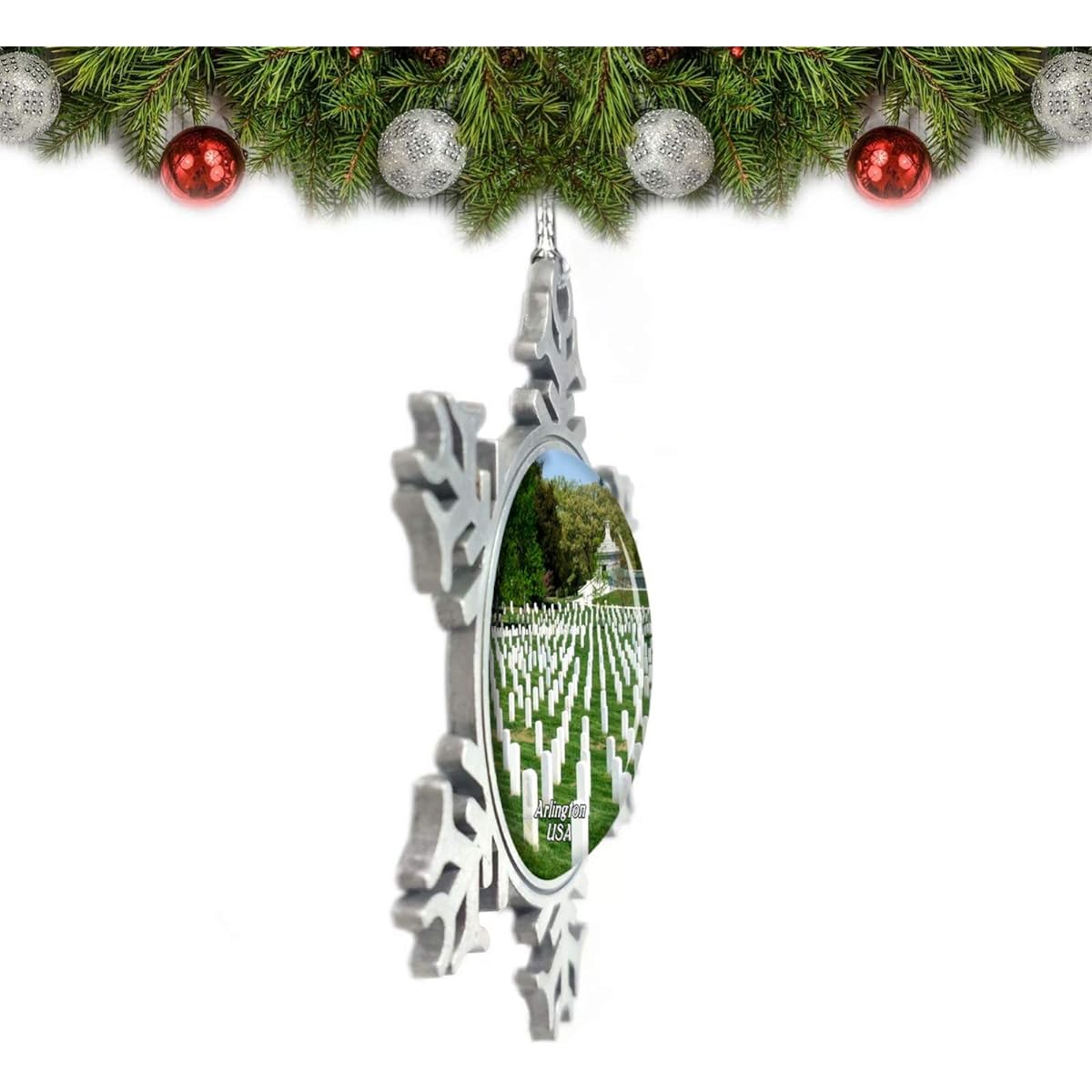 Umsufa USA Arlington National Cemetery Christmas Ornament Tree Decoration Crystal Metal Souvenir Gift