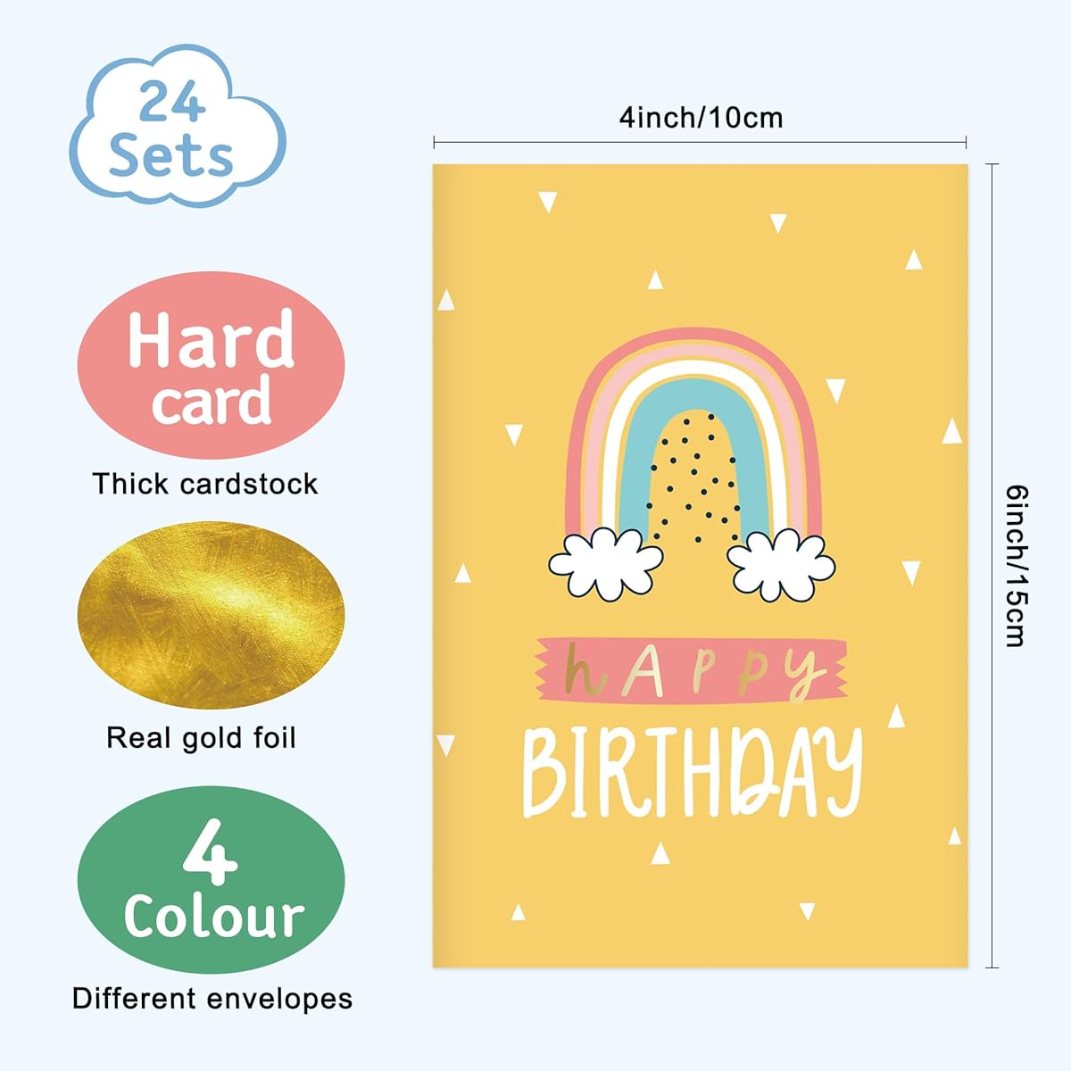 Huimdery Happy Birthday Cards, Set of 24