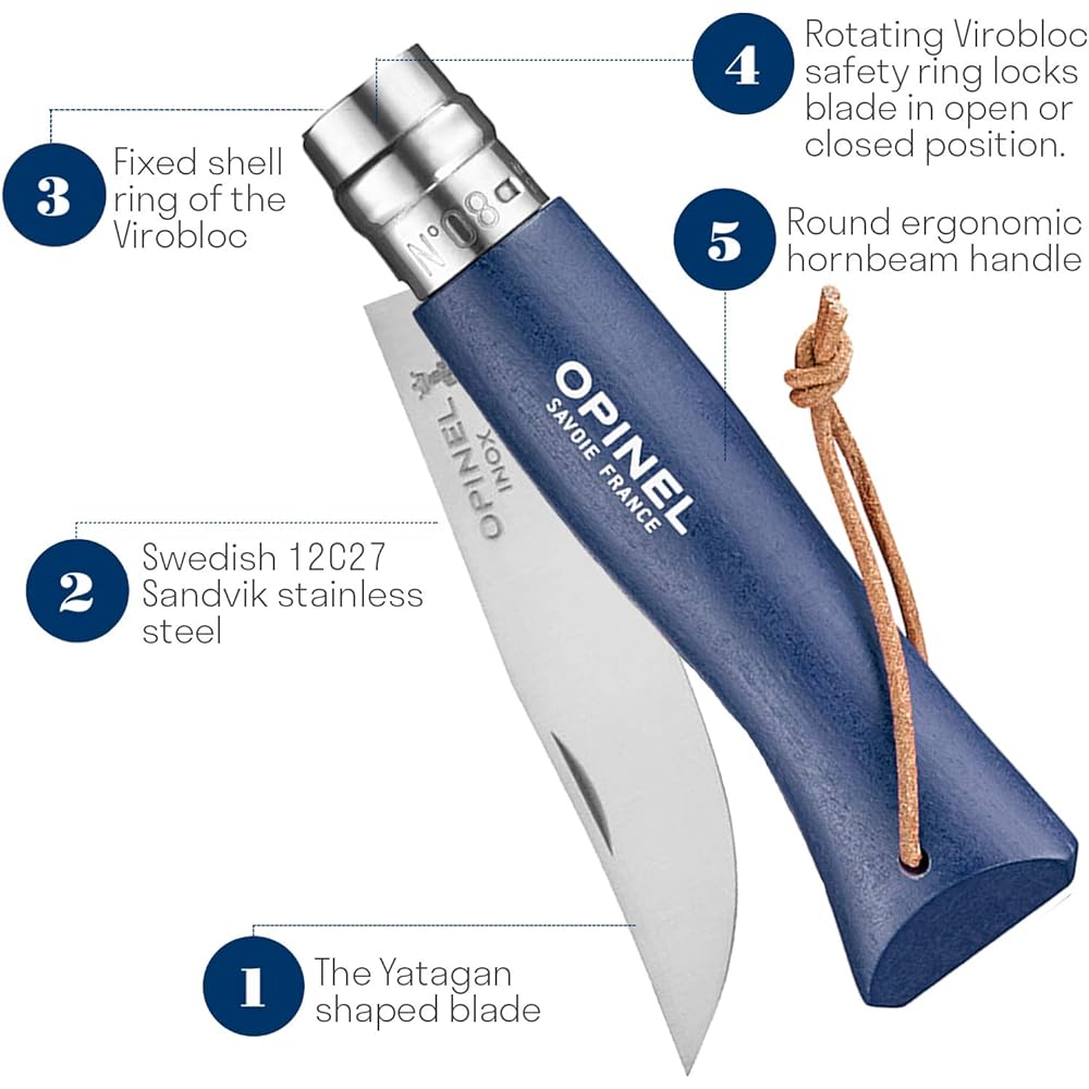 OPINEL Stainless Steel #8 Colorama Dark Blue 41429