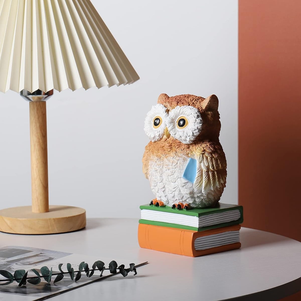 MAKOUYU Personalized Children's Owl Piggy Bank Piggy Bank for Girls Boys Practical Gift Birthday Christmas Home Decoration Learning Decoration Animal Statue (Owl)