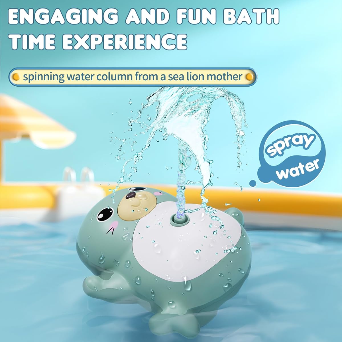 JQTOYD Sealion Baby Bath Toy Blue