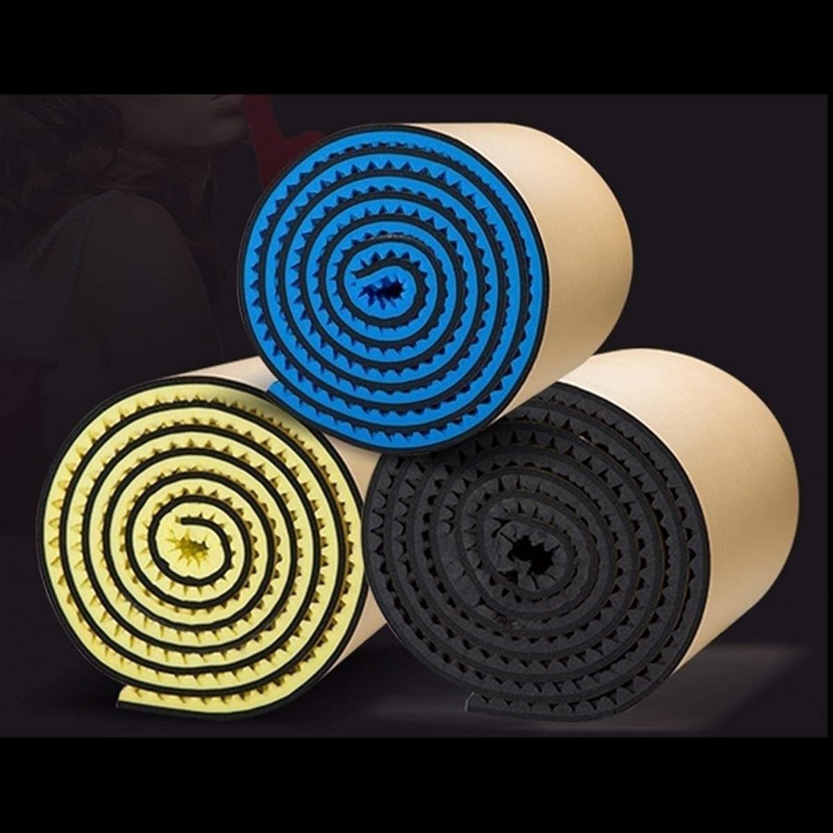 Self-Adhesive Soundproofing Foam, Thick Noise Reduction Sound Absorbing Cotton Home Theater Acoustic Panel 15CM (White) (Green)