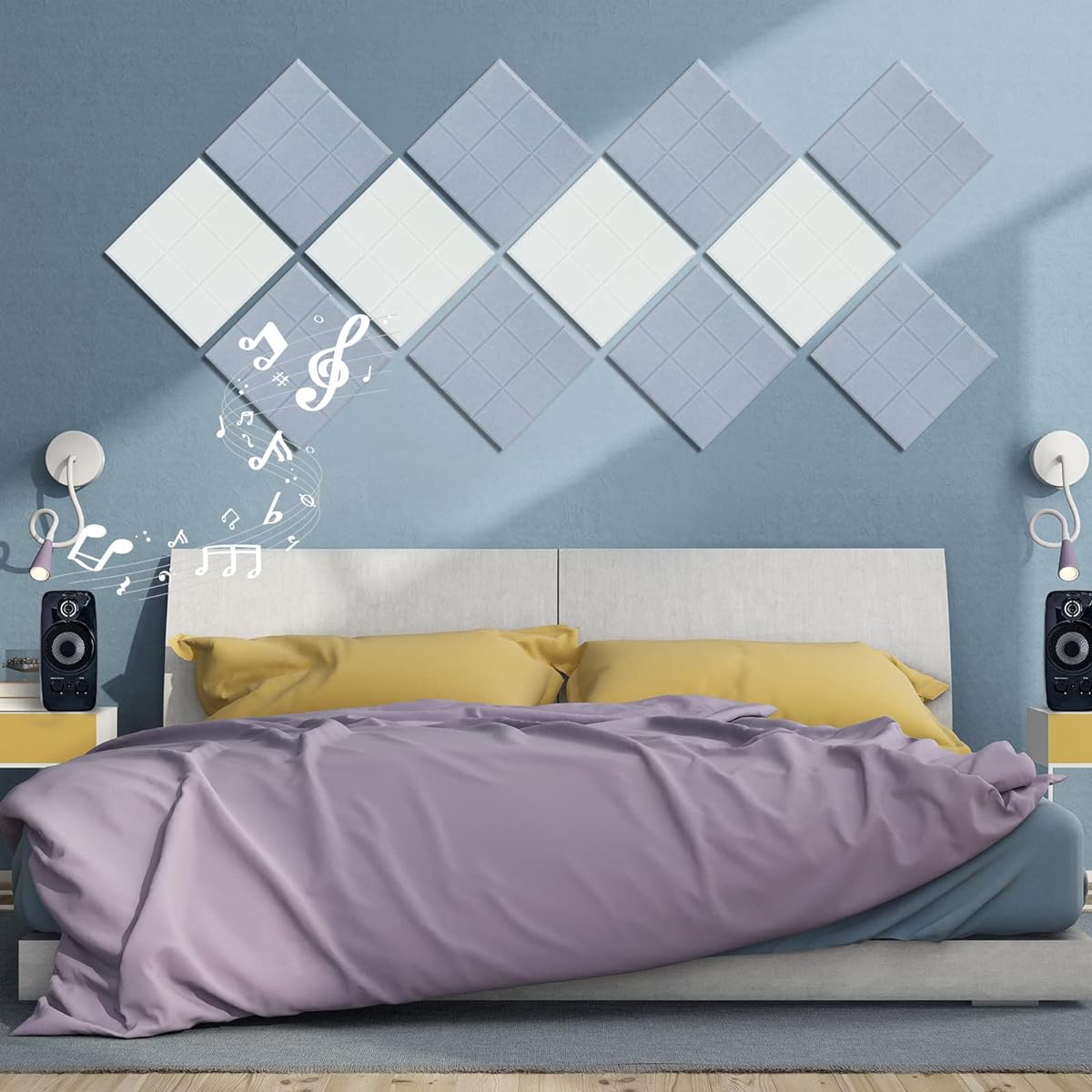 x 12mm - Soundproofing, Sound Absorbing, Wall, Soundproofing Material, Soundproofing Sheet, Window, Door, Soundproofing Mat Design, Stylish, Sound Absorbing Sheet, Polyester, Home Theater, Soundproofing, Noise Countermeasures, DIY Audio (Light Gray, US)