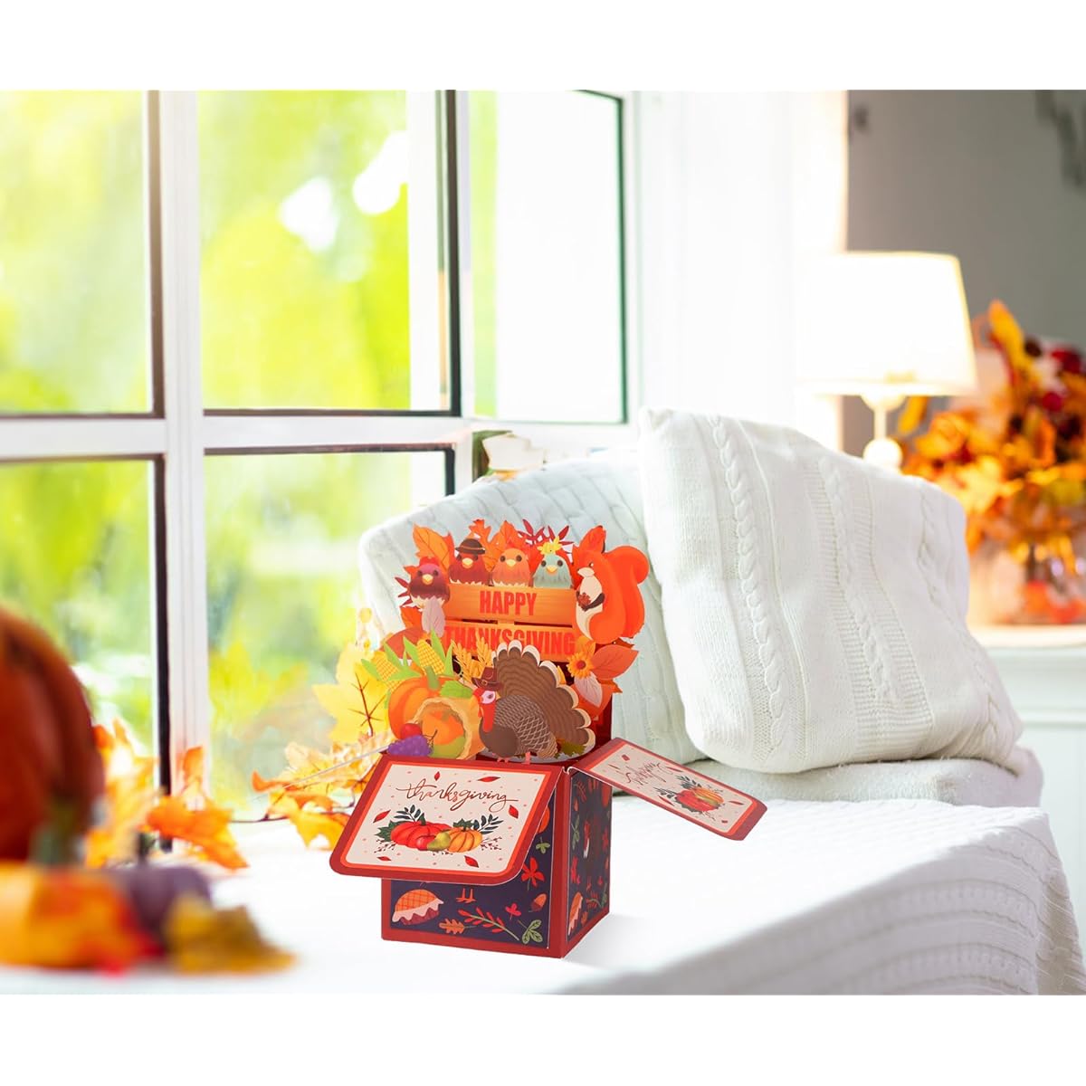 D4DREAM Thanksgiving Turkey Pop Up Card for Kids 3D Happy Thanksgiving Greeting Card Fall Party Family Friend Mother Grandma Thank You Celebration