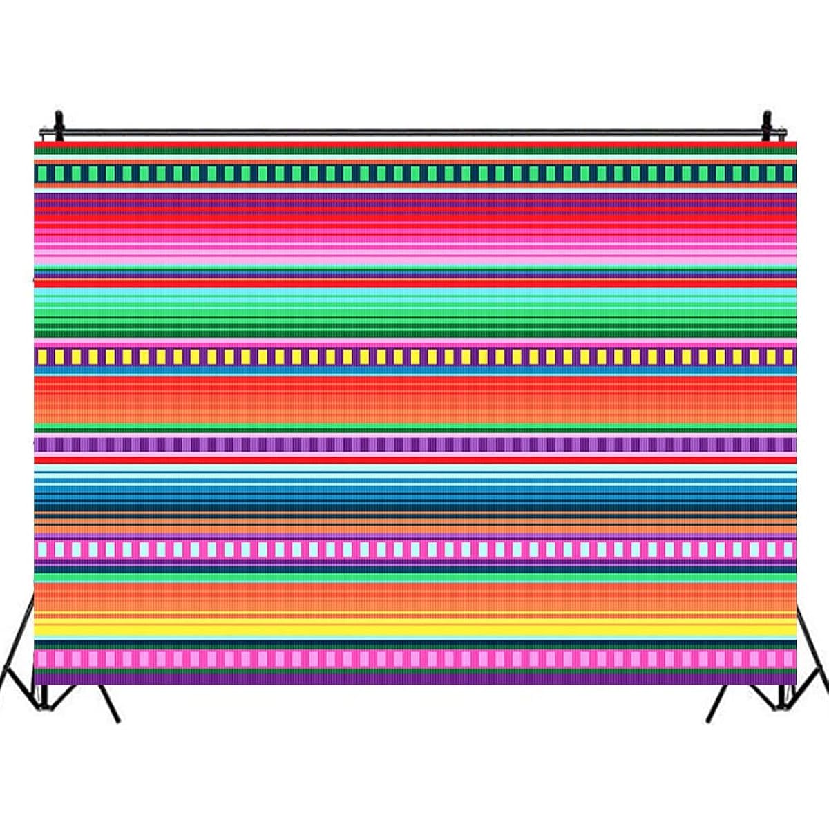 TADERGYUE Mexican Fiesta Dragon Cinco de Mayo Baby Shower Birthday Backdrop Striped Color Background Baby Shower Birthday Party Banner Cake Table 7x5ft