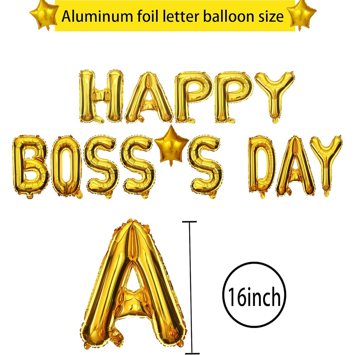 BIEUFBJI Happy Boss's Day Balloons Banner Party Decoration Supplies - 16" Letter Foil Balloons Happy Boss's Day Banner Party Balloons for Boss Day Theme Party Decorations