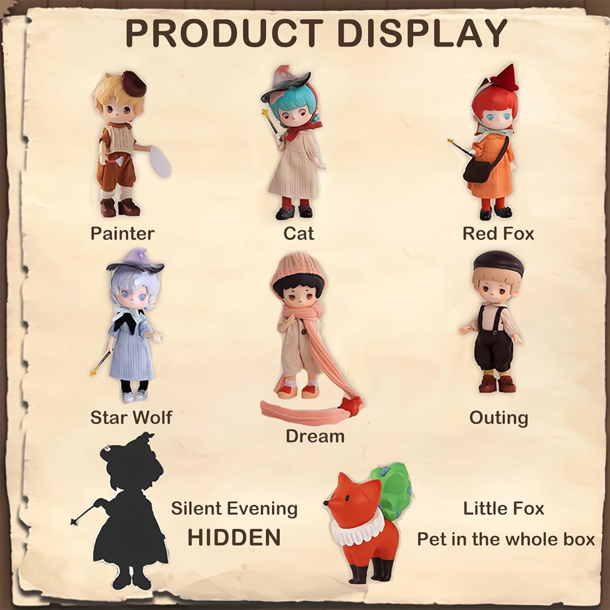 BEEMAI Puppet Kingdom Little Painter & Little Witch Series Set of 6 (Set of 6, No Repeats) 1/12 BJD Dolls, Cute Figures, Collectibles, Birthday Gifts