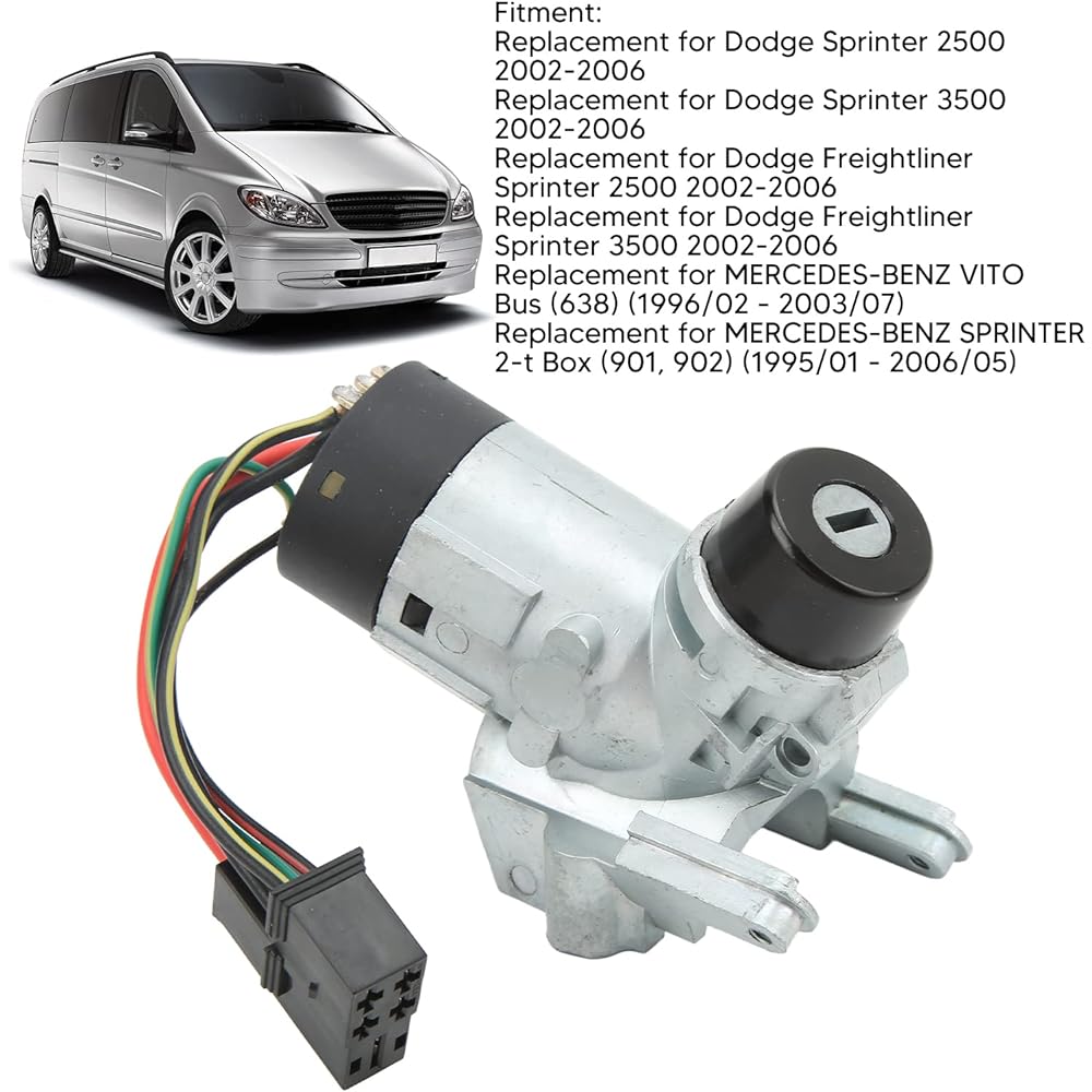 Ignition Starter Switch Lock, Aluminum Alloy 0005458108 Replacement for Freightliner Sprinter