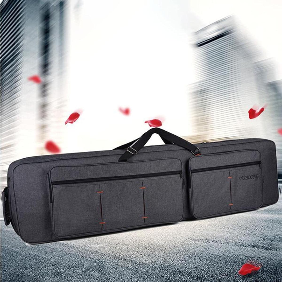 Portable Handle Keyboard Gig Bag Oxford Bag Durable Zipper Electronic Organ Piano Cover Case, with Wheels