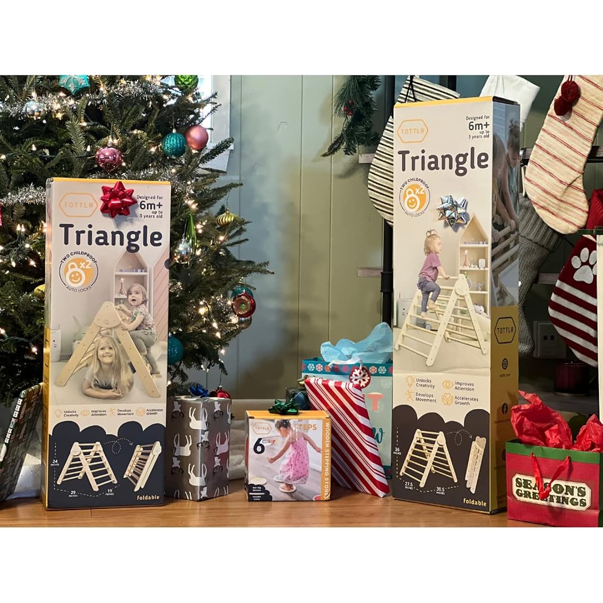 Tottlr Foldable Piccler Triangle Climber (Triangle Only) - Premium Package - Small - CPSIA Certified Safe - Montessori Waldorf Climbing Triangle - Toddlers 6 Months - 2 Years